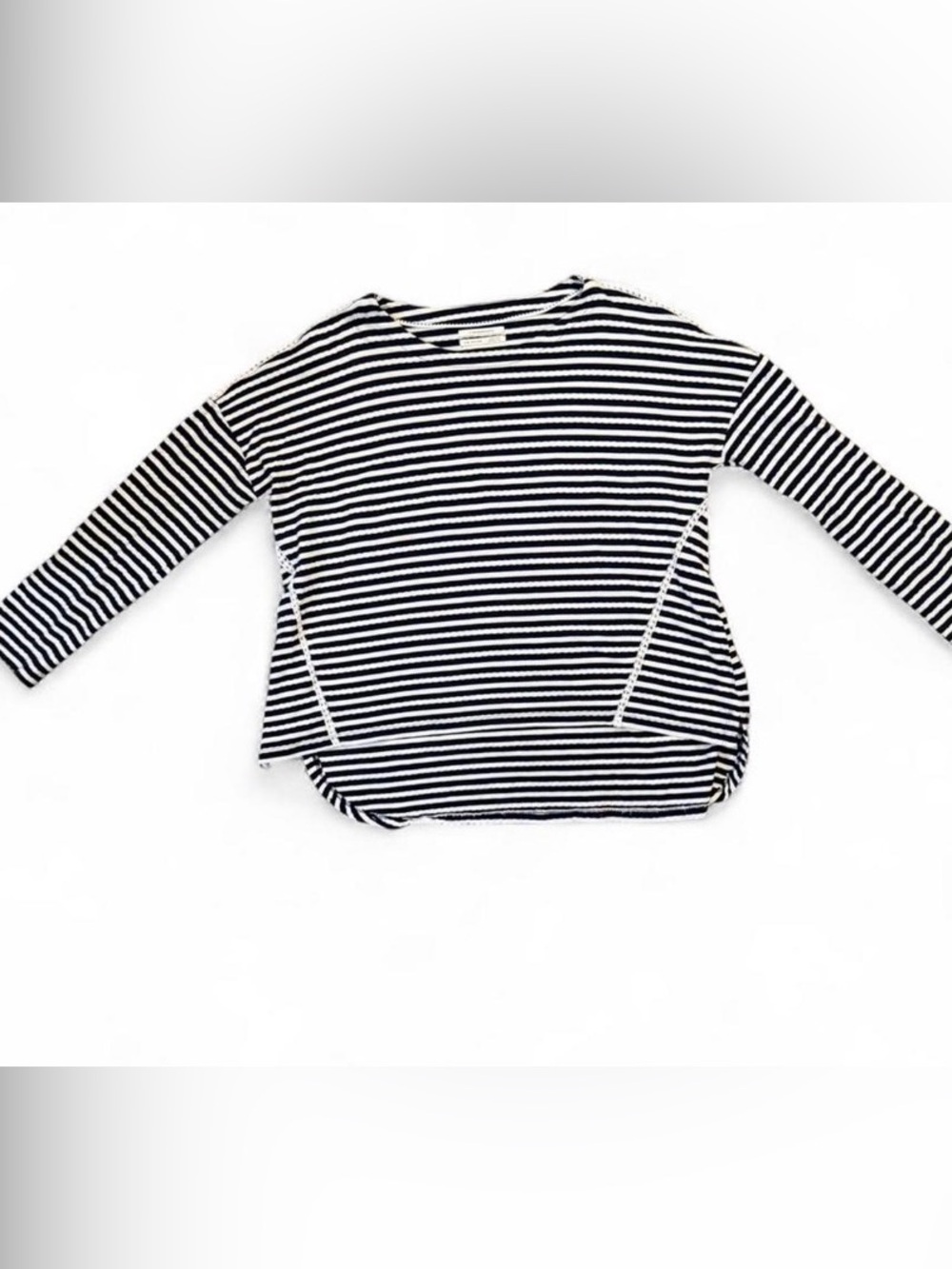 Anthropologie Black and White Striped Knit Top